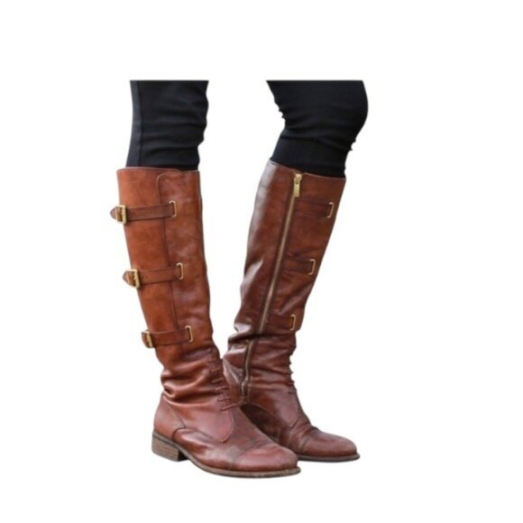 Vince Camuto Shoes - Vince Camuto Fivvy Riding Boots Brown Size 8.5 Countryside Chic Leather Coastal
